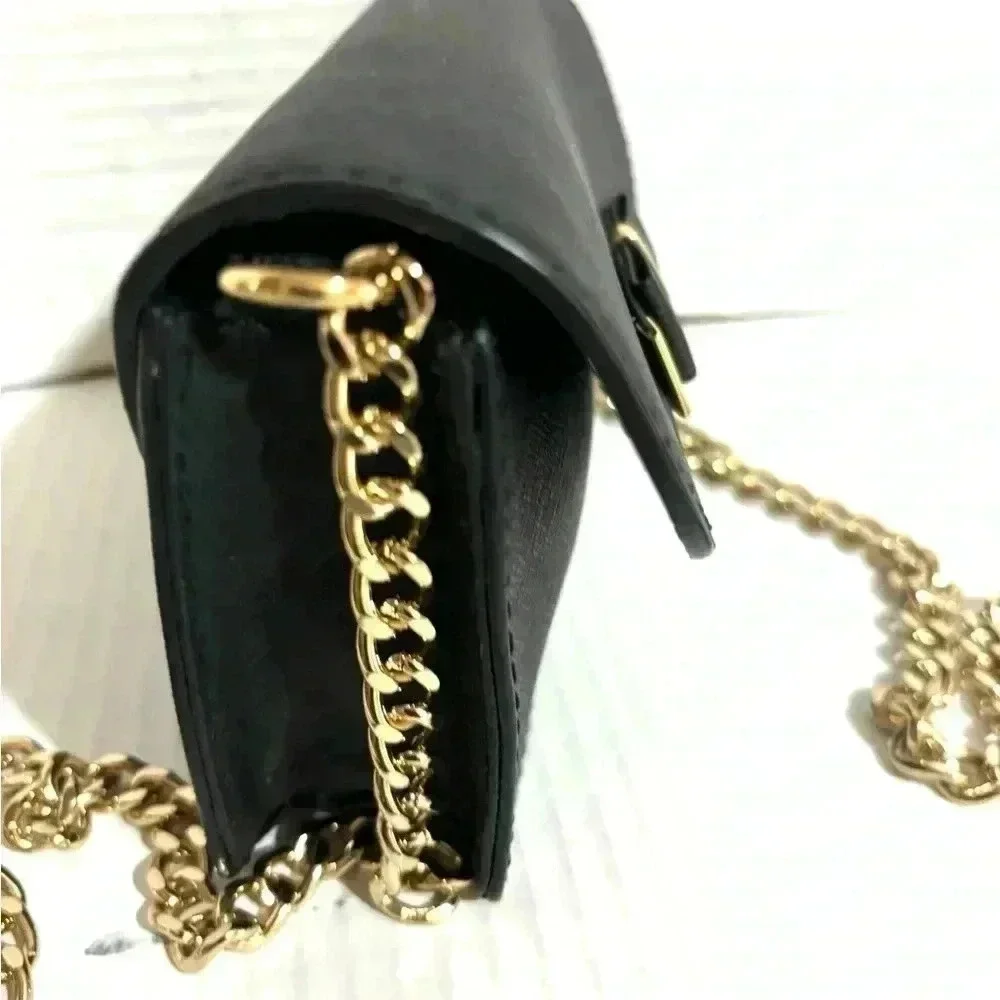 Michael kors black leather crossbody handbag